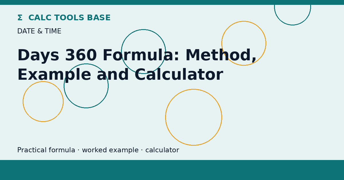 Days 360 Formula
