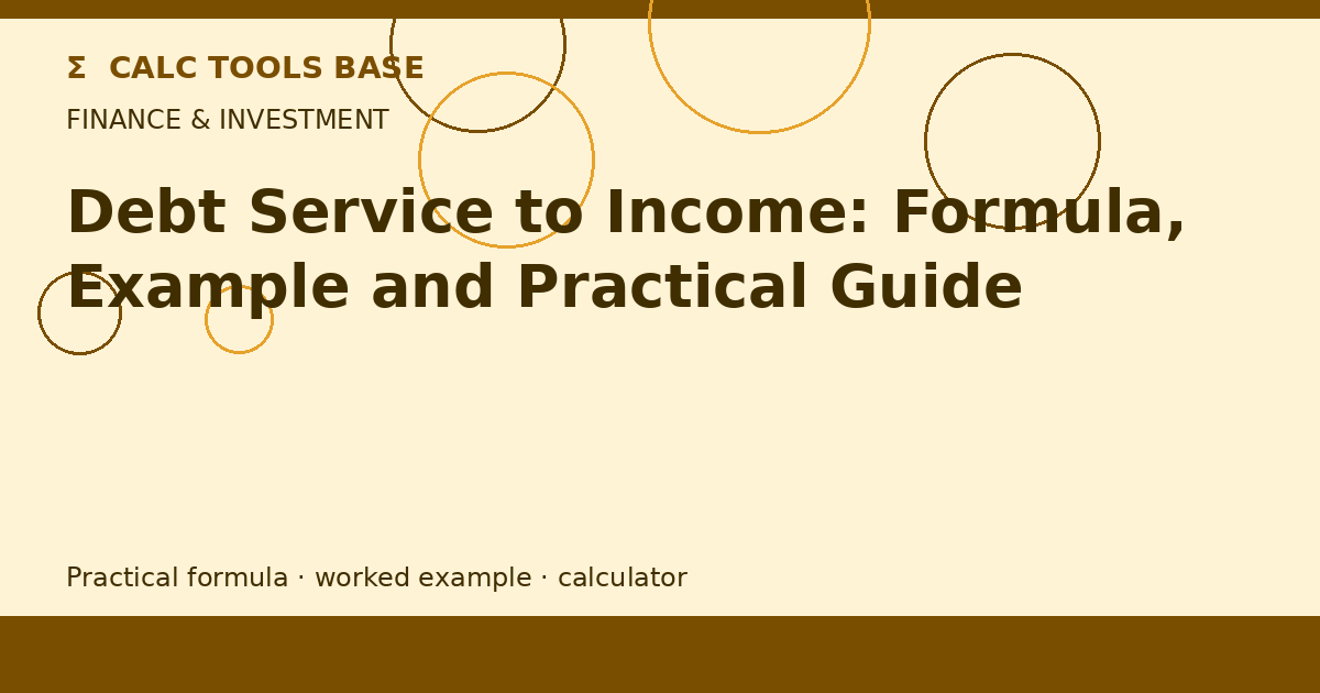 Debt Service To Income