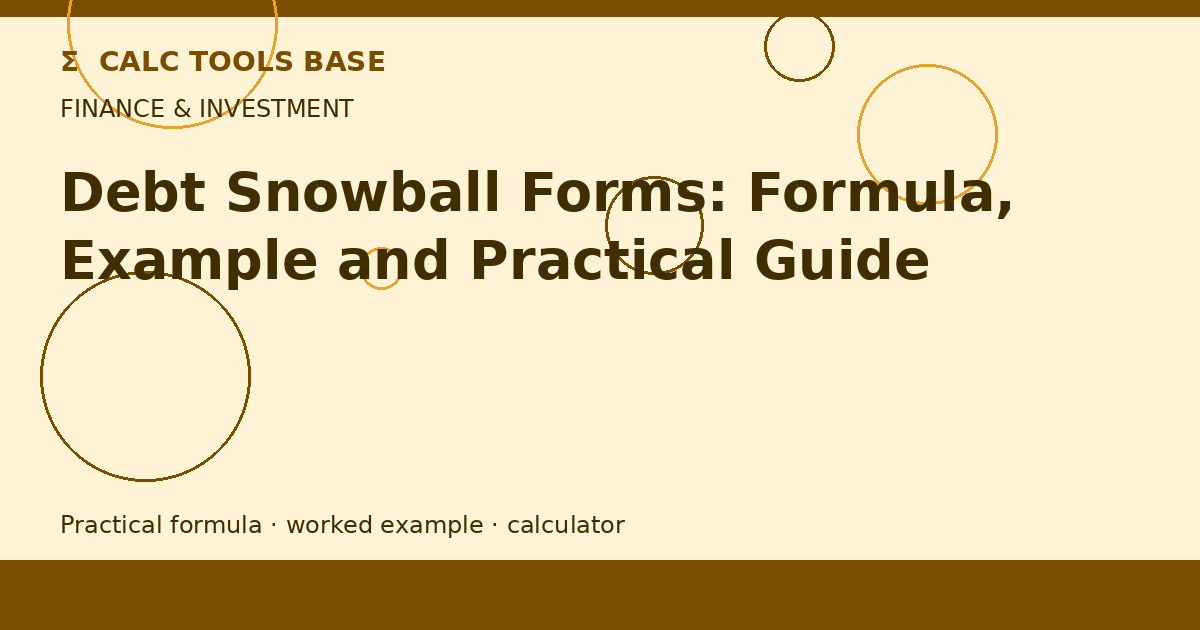 Debt Snowball Forms