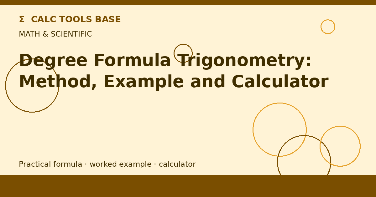 Degree Formula Trigonometry