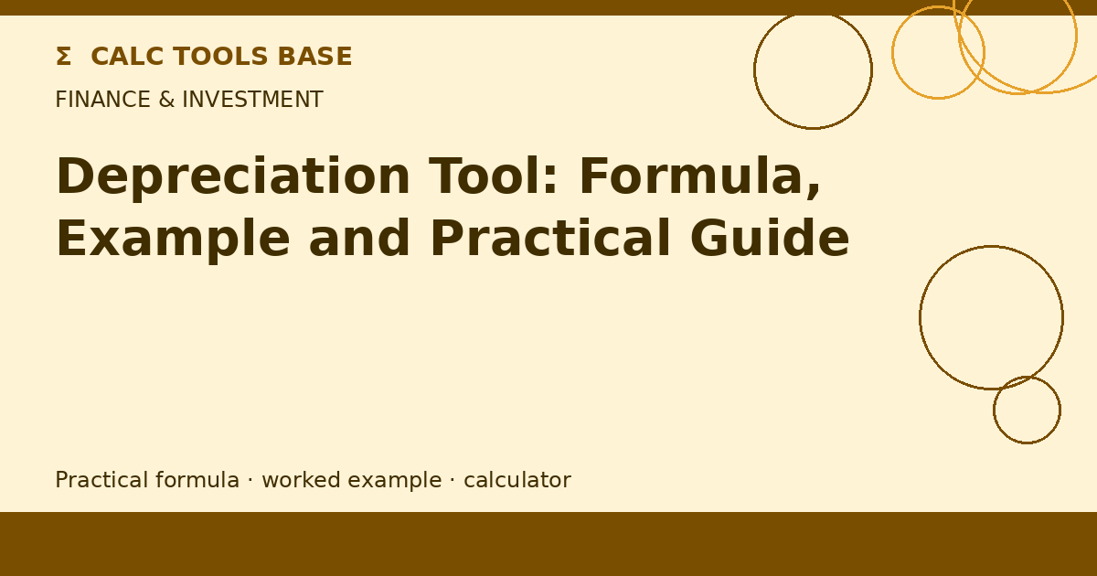 Depreciation Tool
