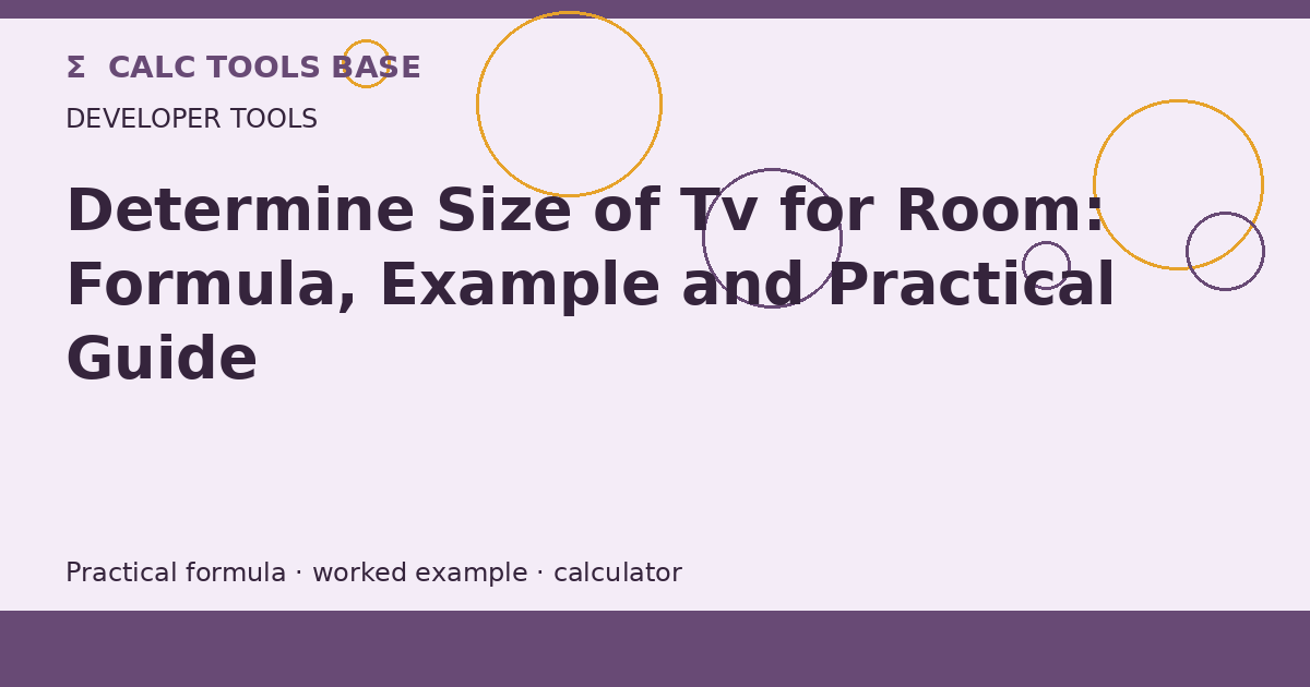 Determine Size Of Tv For Room