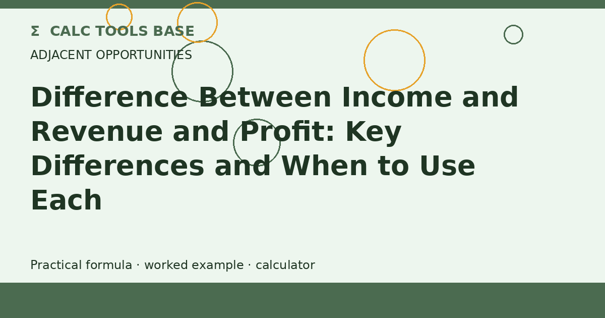 Difference Between Income And Revenue And Profit