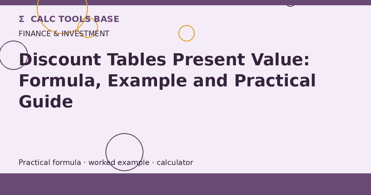 Discount Tables Present Value