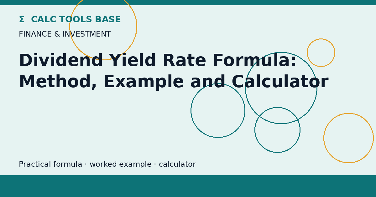 Dividend Yield Rate Formula