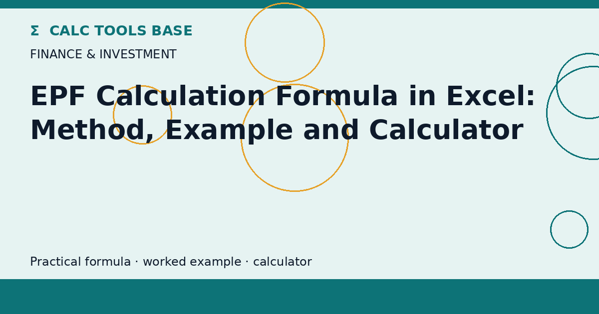 EPF Calculation Formula In Excel