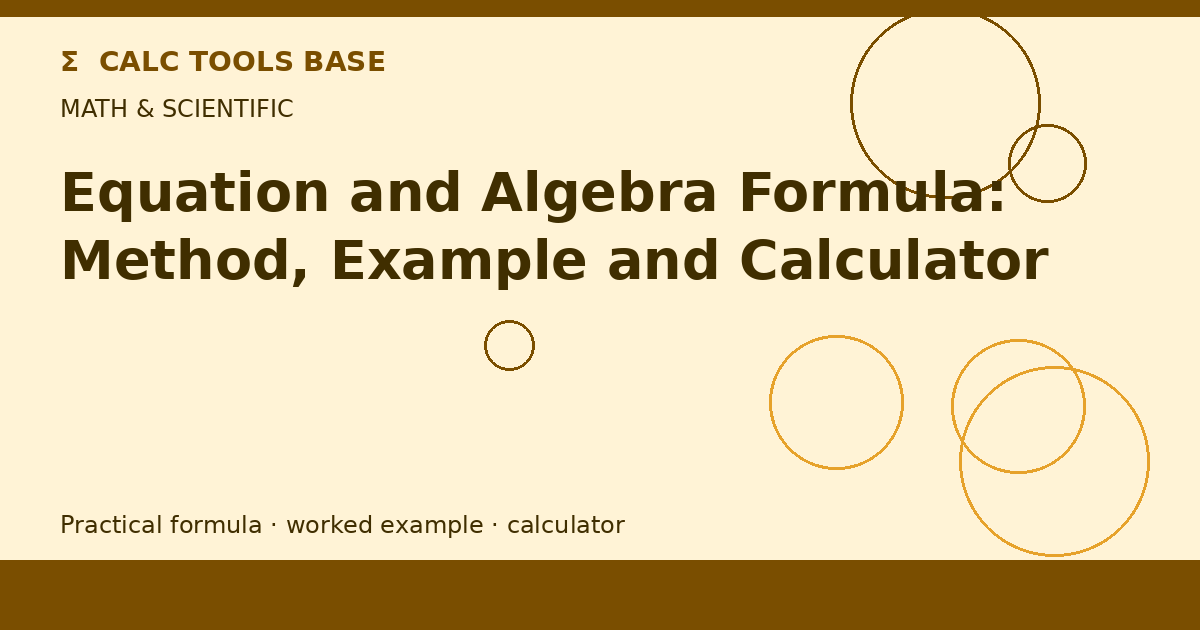 Equation And Algebra