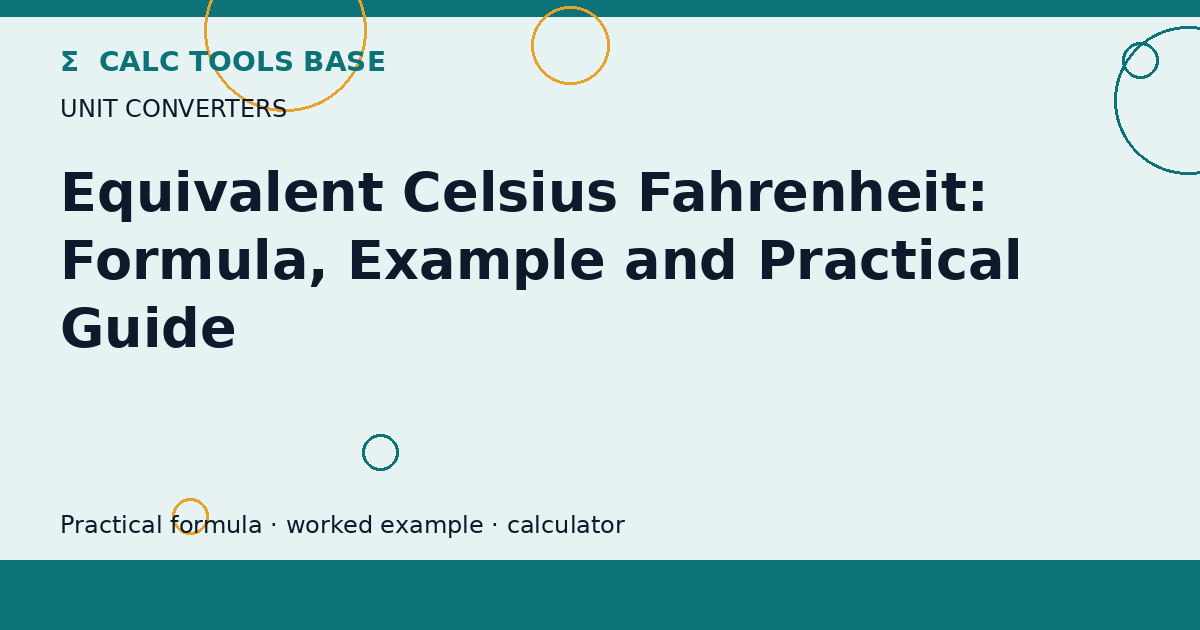 Equivalent Celsius Fahrenheit