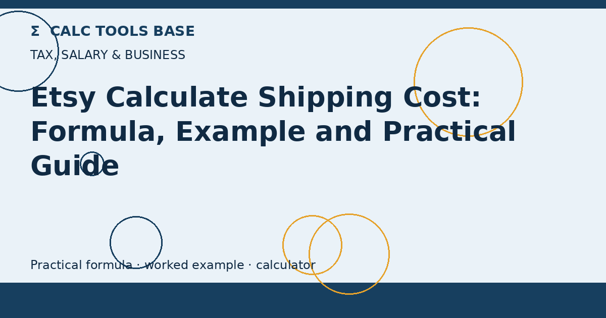 Etsy Calculate Shipping Cost