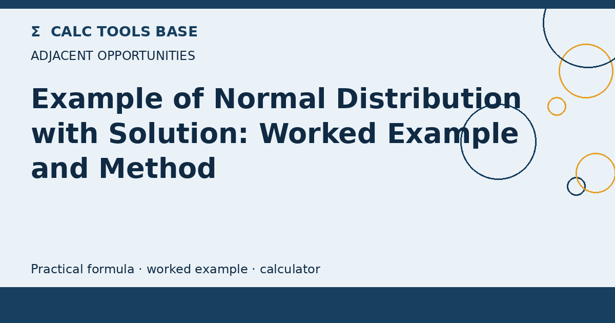 Example Of Normal Distribution With Solution