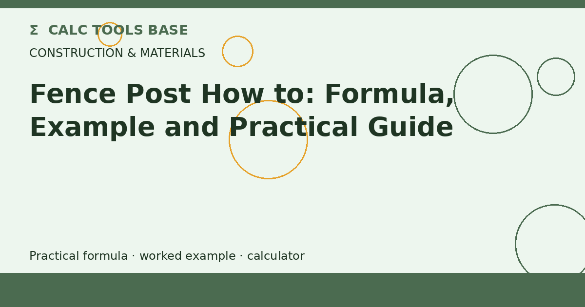 Fence Post How To