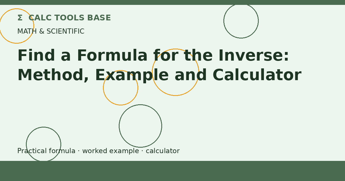 Find A Formula For The Inverse