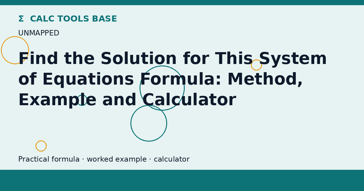 Find The Solution For This System Of Equations
