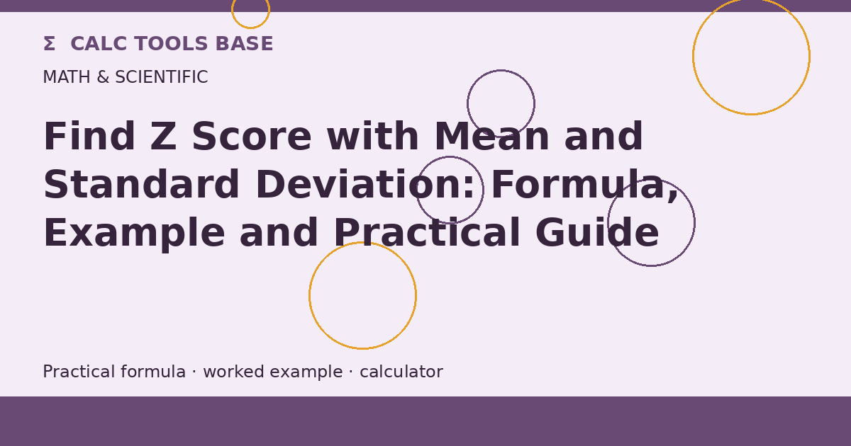Find Z Score With Mean And Standard Deviation