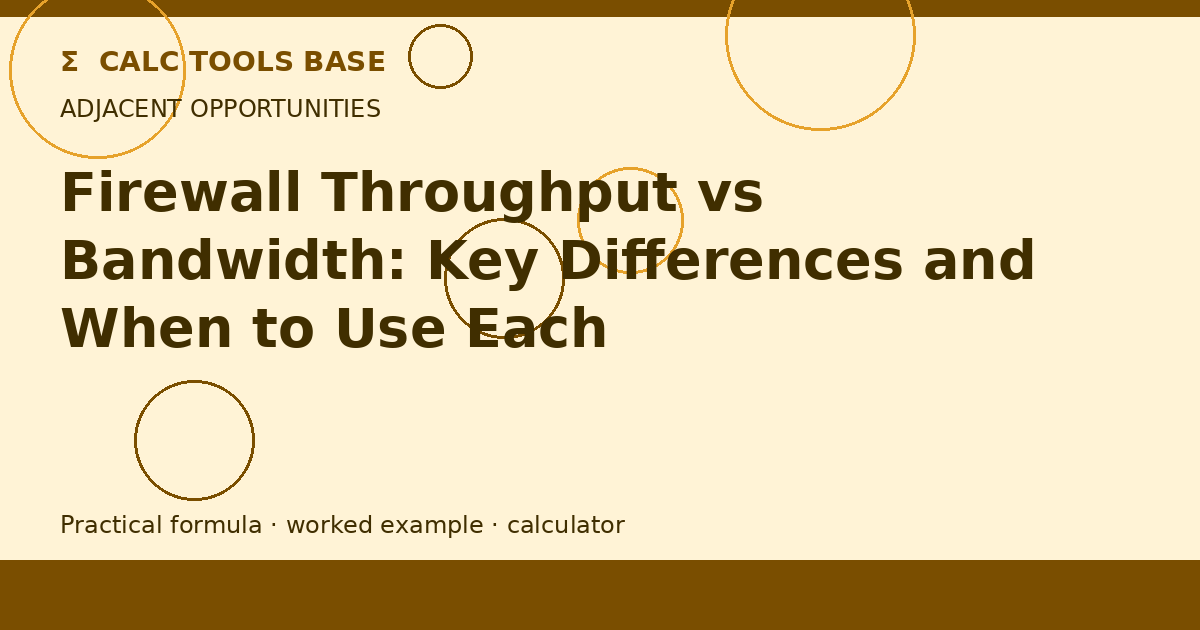 Firewall Throughput Vs Bandwidth