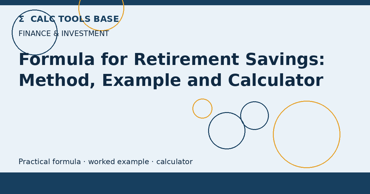 Formula For Retirement Savings