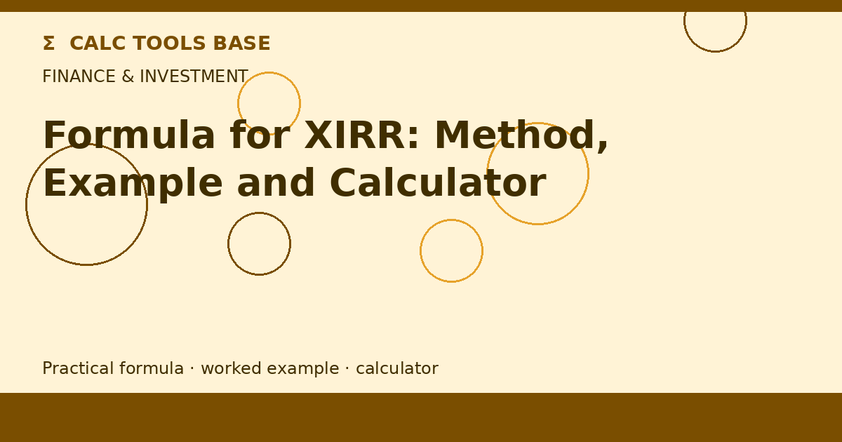 Formula For XIRR