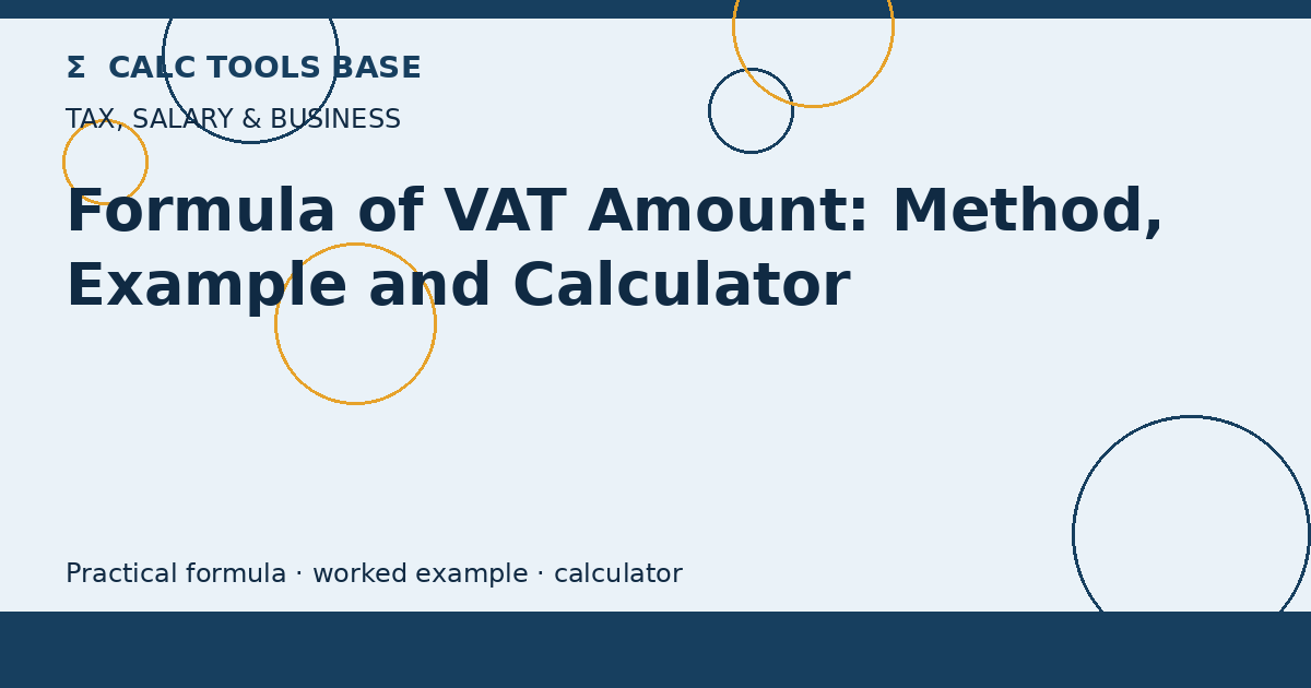 Formula Of VAT Amount