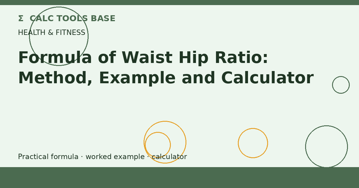 Formula Of Waist Hip Ratio