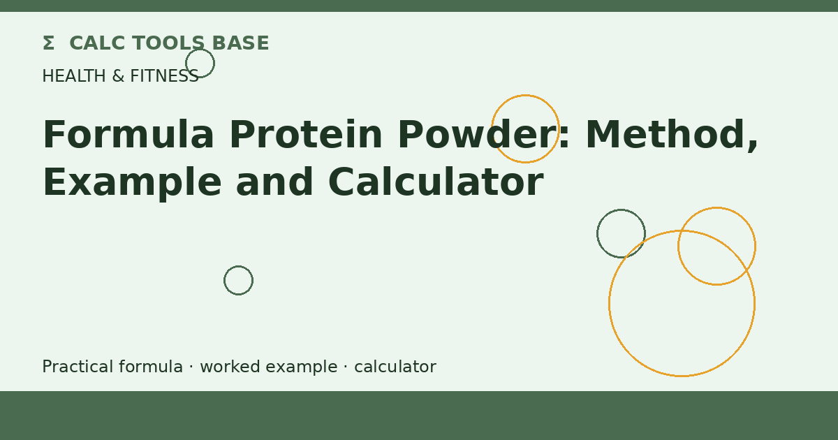 Formula Protein Powder