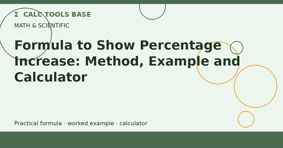 Formula To Show Percentage Increase