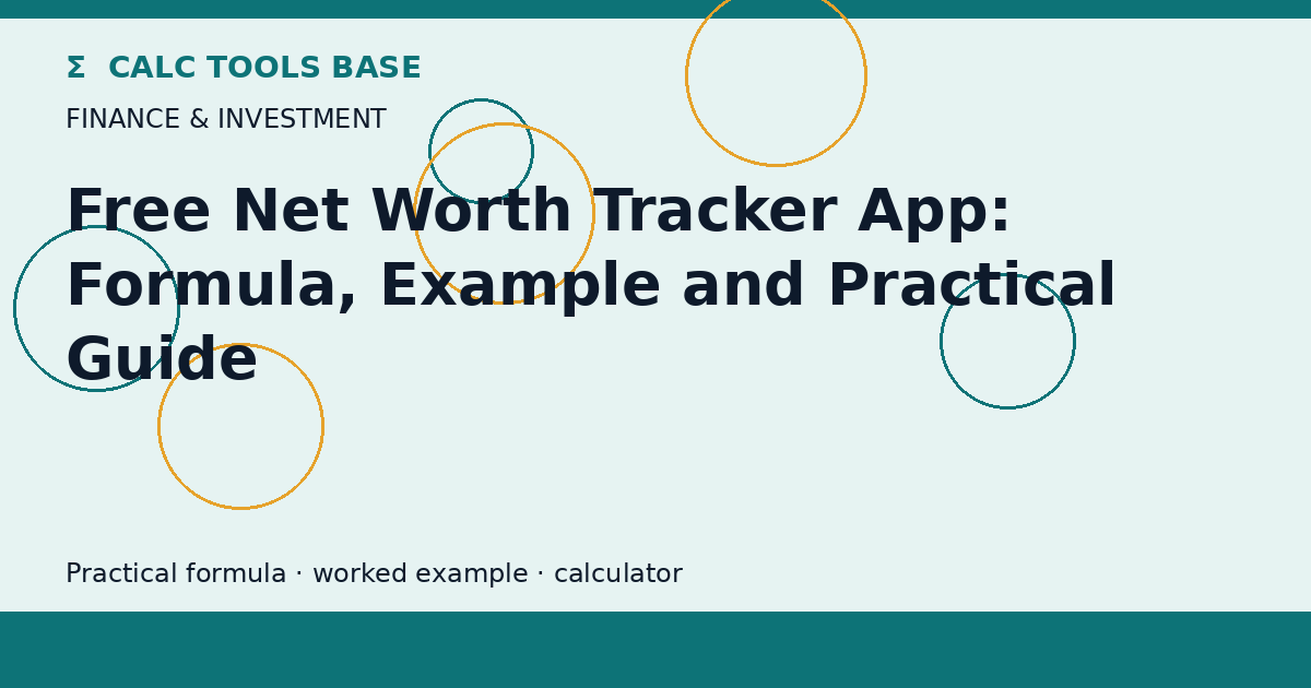 Free Net Worth Tracker App