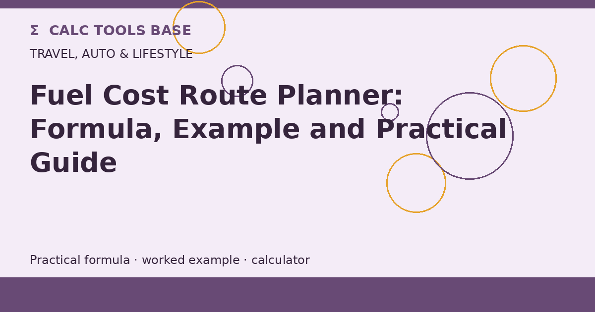 Fuel Cost Route Planner