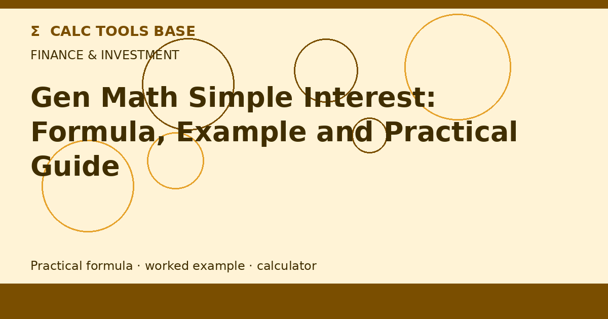 Gen Math Simple Interest