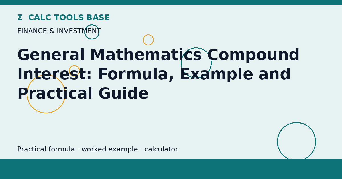 General Mathematics Compound Interest