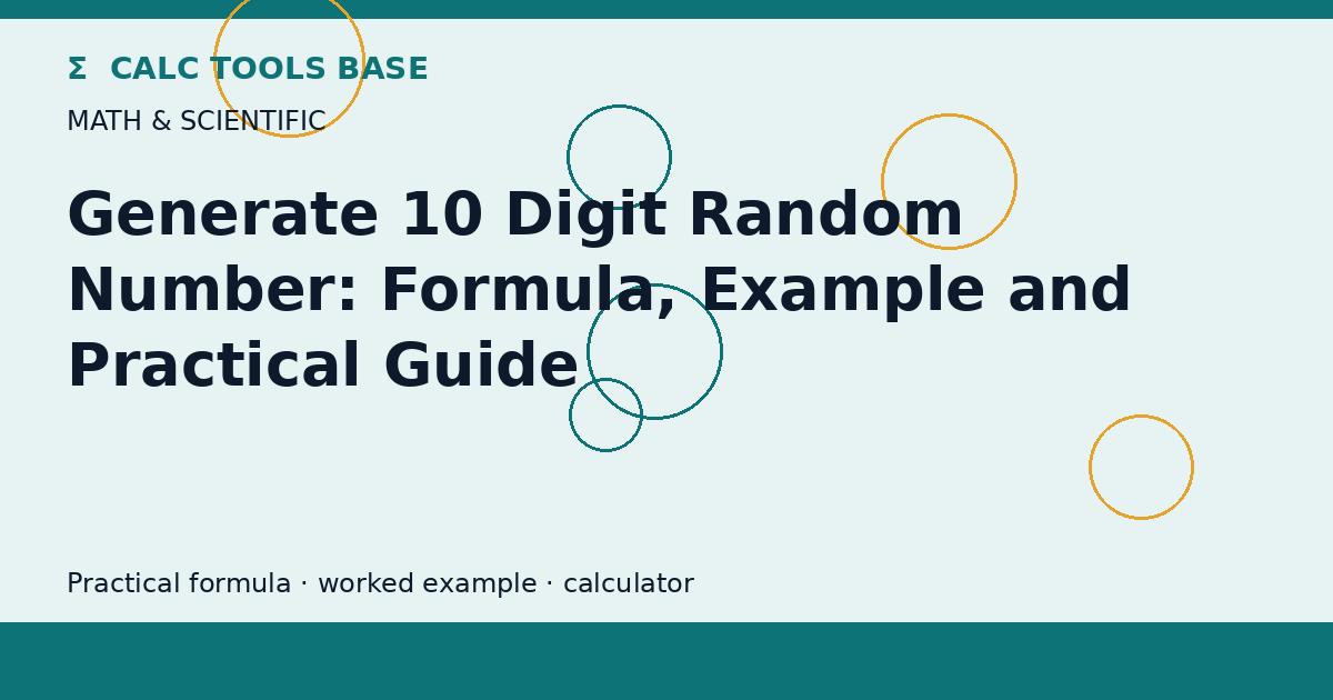 Generate 10 Digit Random Number
