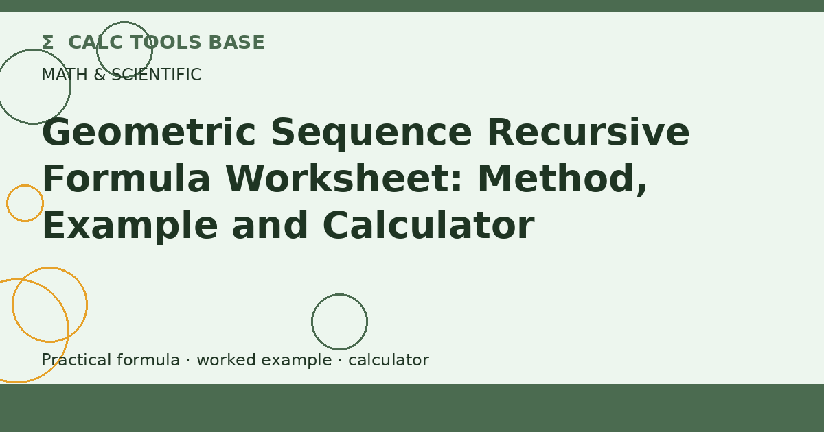 Geometric Sequence Recursive Formula Worksheet