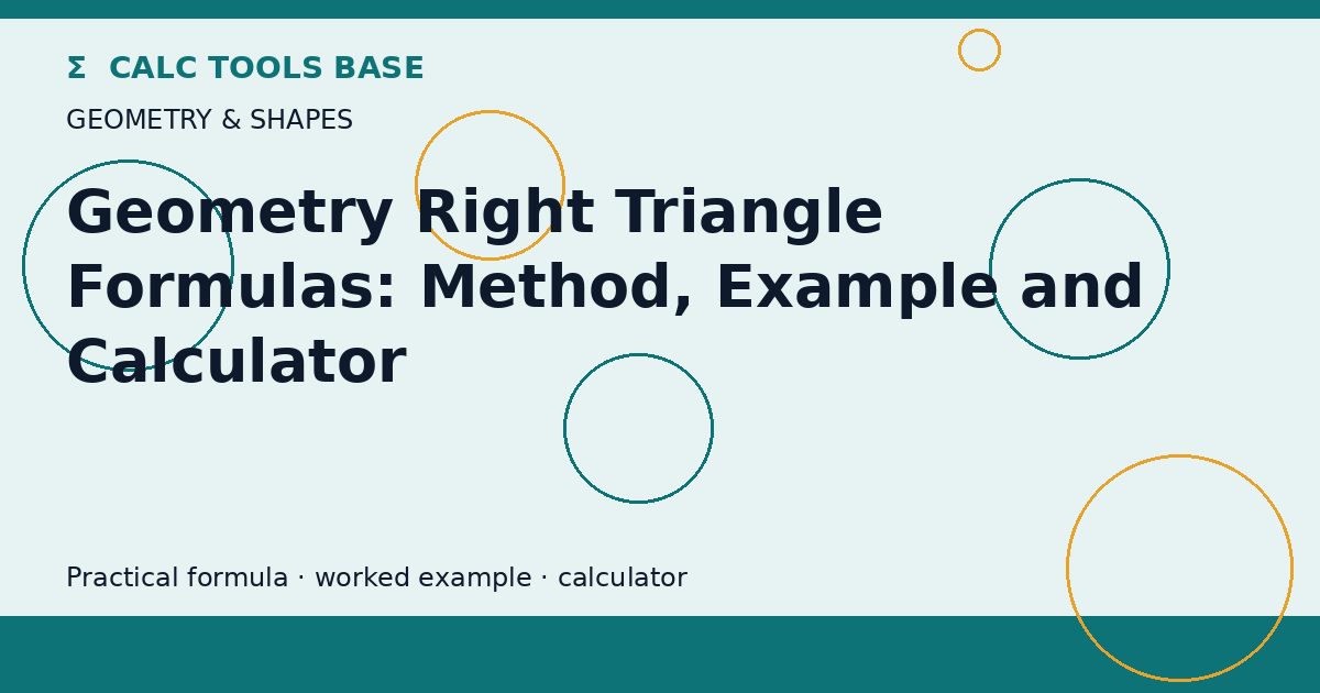 Geometry Right Triangle Formulas