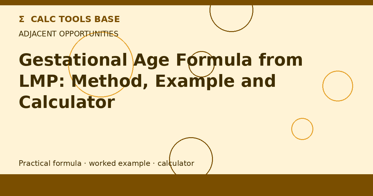 Gestational Age Formula From Lmp