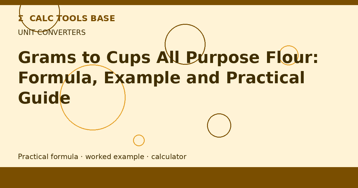 Grams To Cups All Purpose Flour