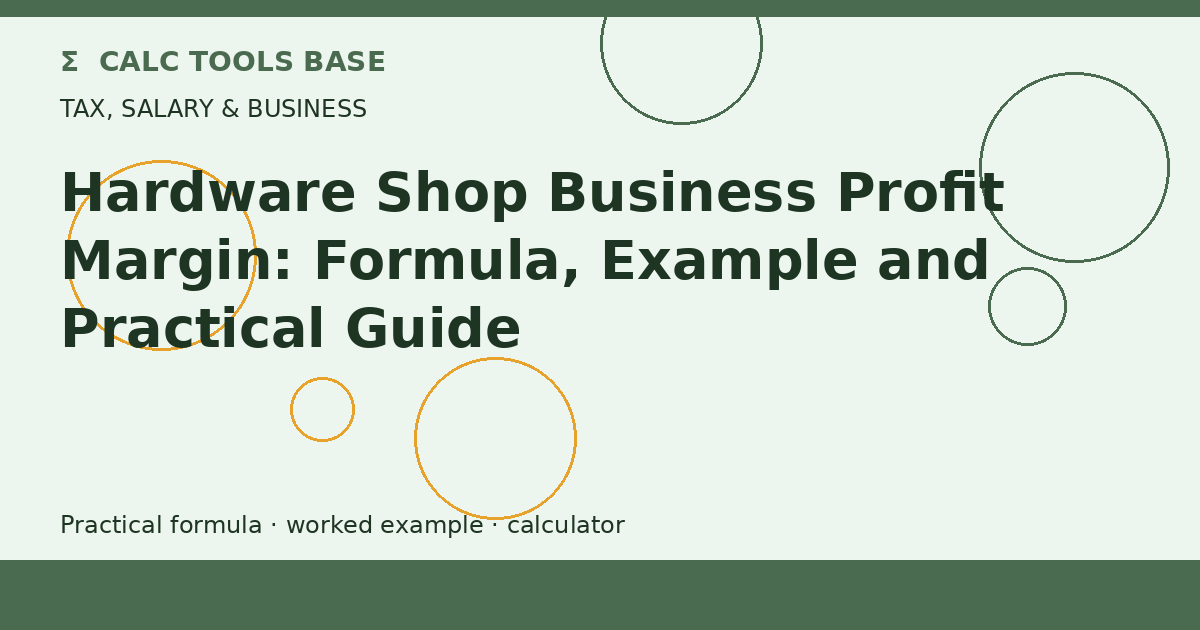Hardware Shop Business Profit Margin