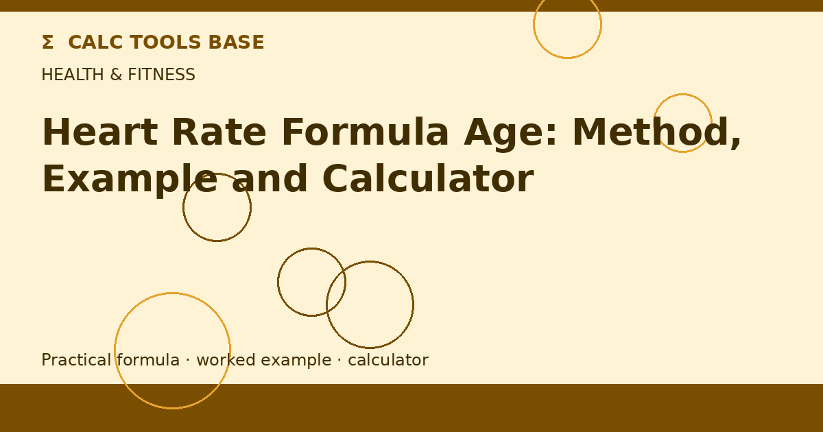 Heart Rate Formula Age