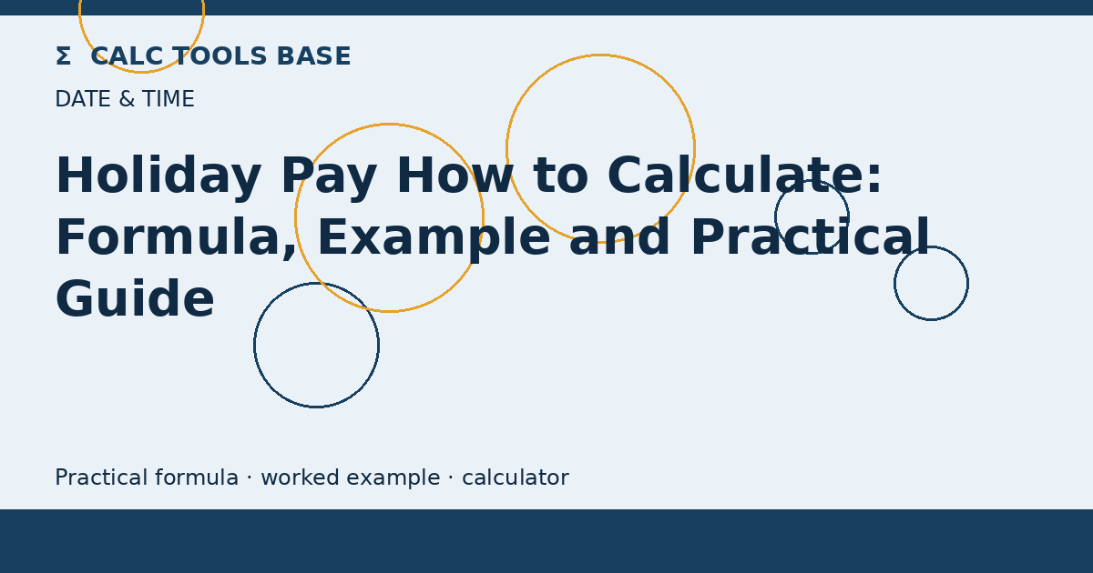 Holiday Pay How To Calculate