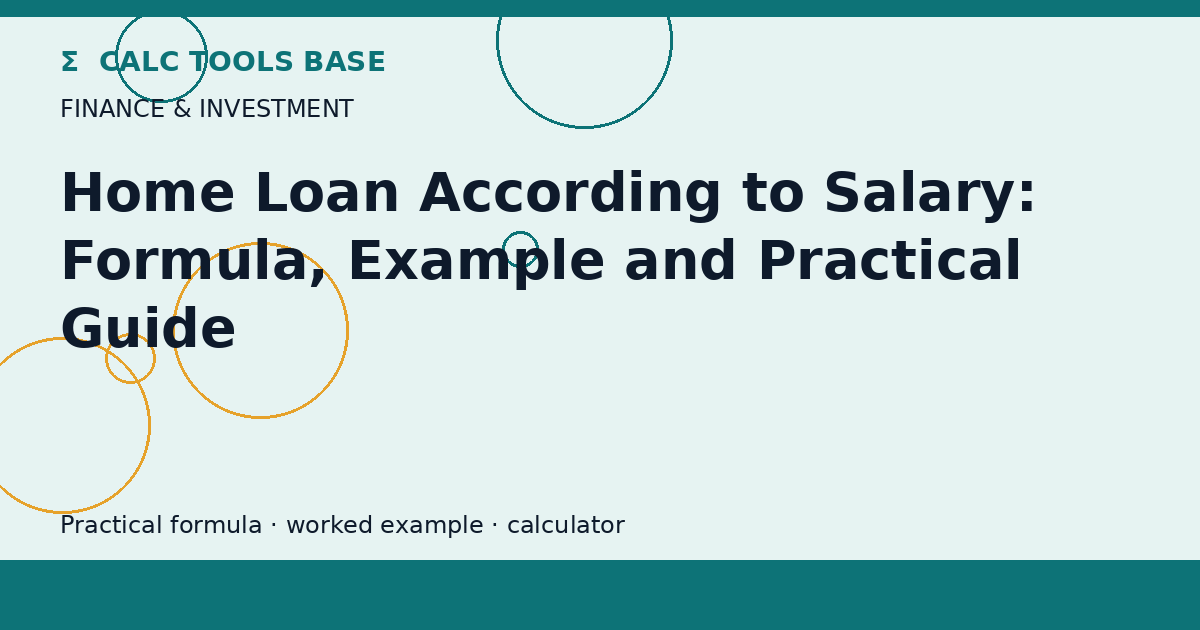 Home Loan According To Salary