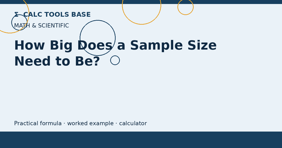How Big Does A Sample Size Need To Be?