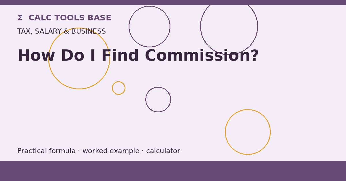 How Do I Find Commission?