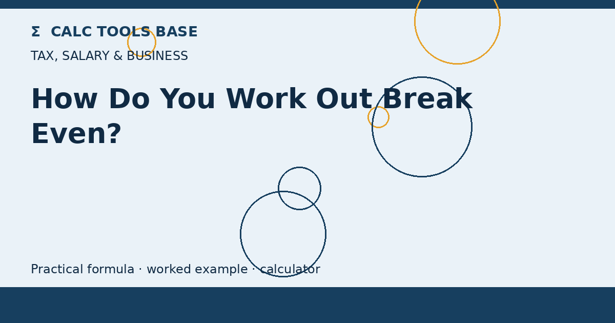 How Do You Work Out Break Even?
