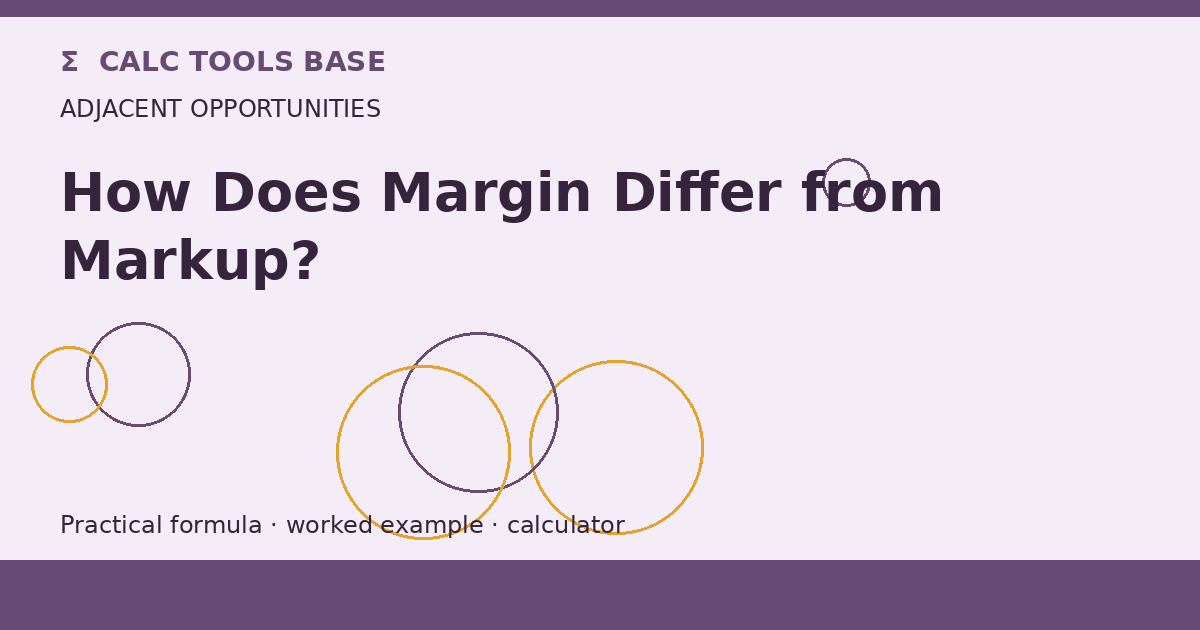 How Does Margin Differ From Markup?