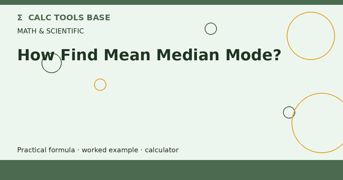How Find Mean Median Mode?