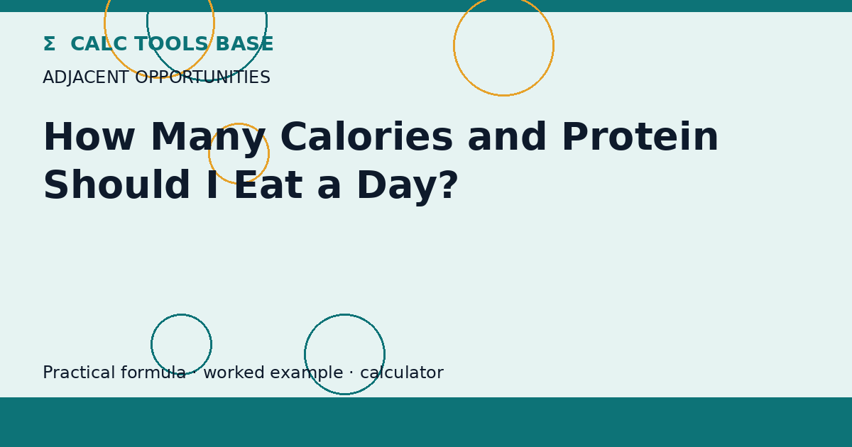 How Many Calories And Protein Should I Eat A Day?