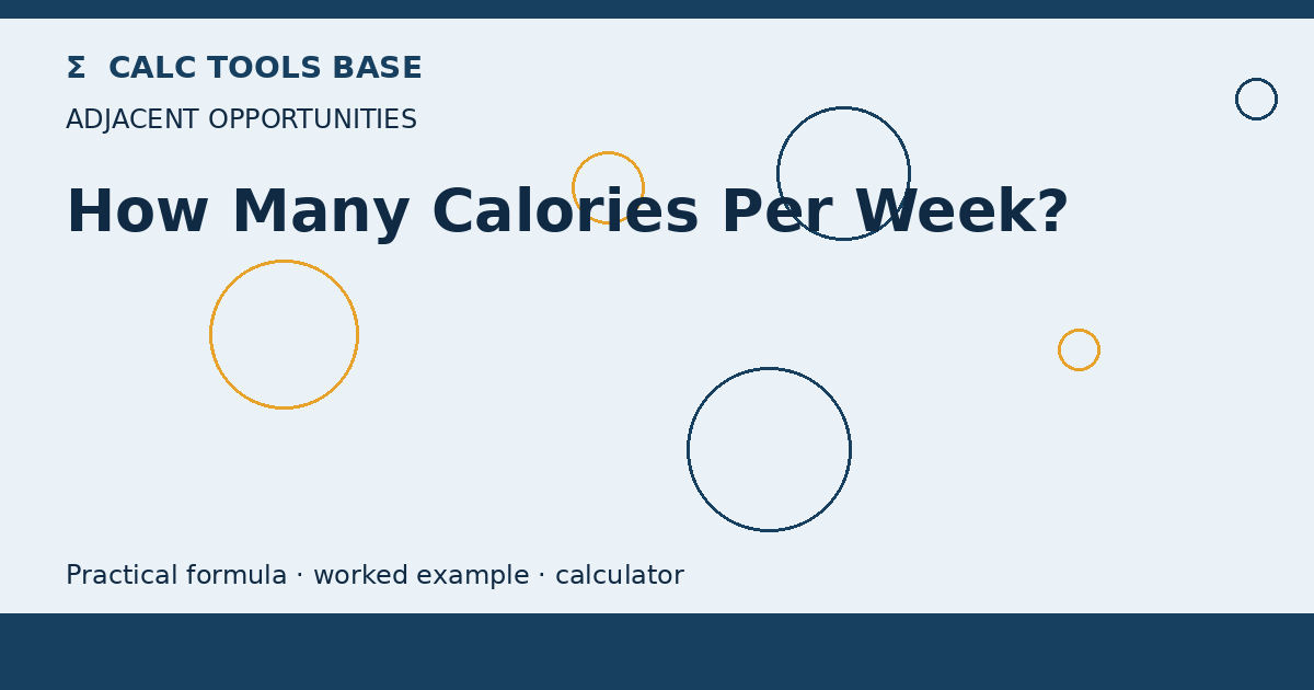 How Many Calories Per Week?
