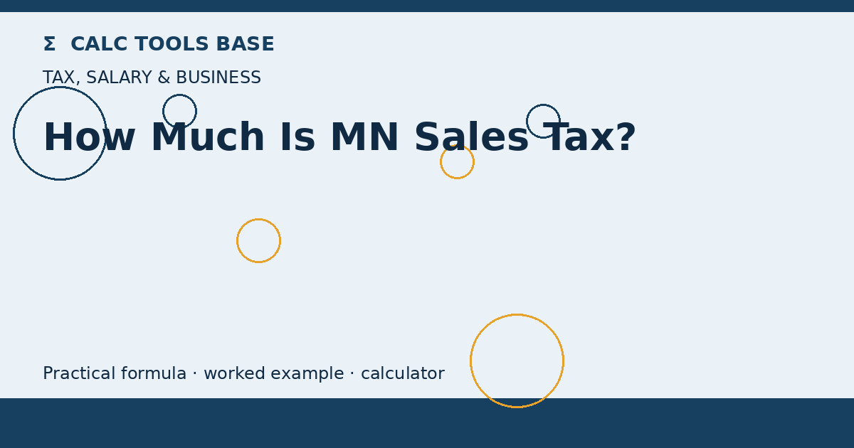 How Much Is Mn Sales Tax?