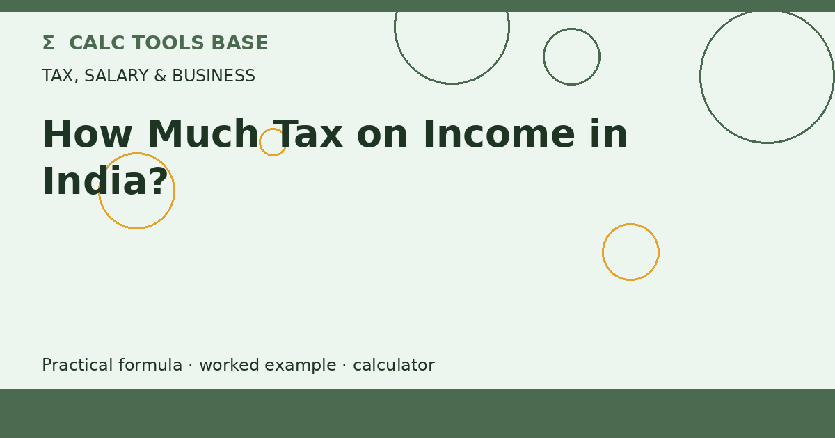 How Much Tax On Income In India?