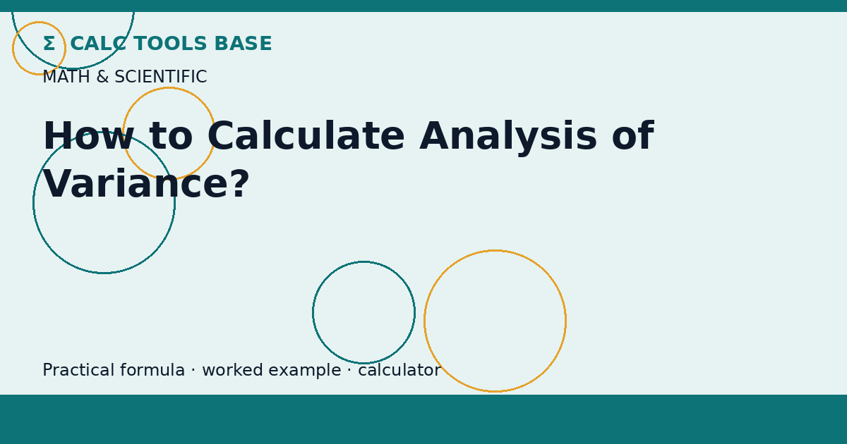 How To Calculate Analysis Of Variance?