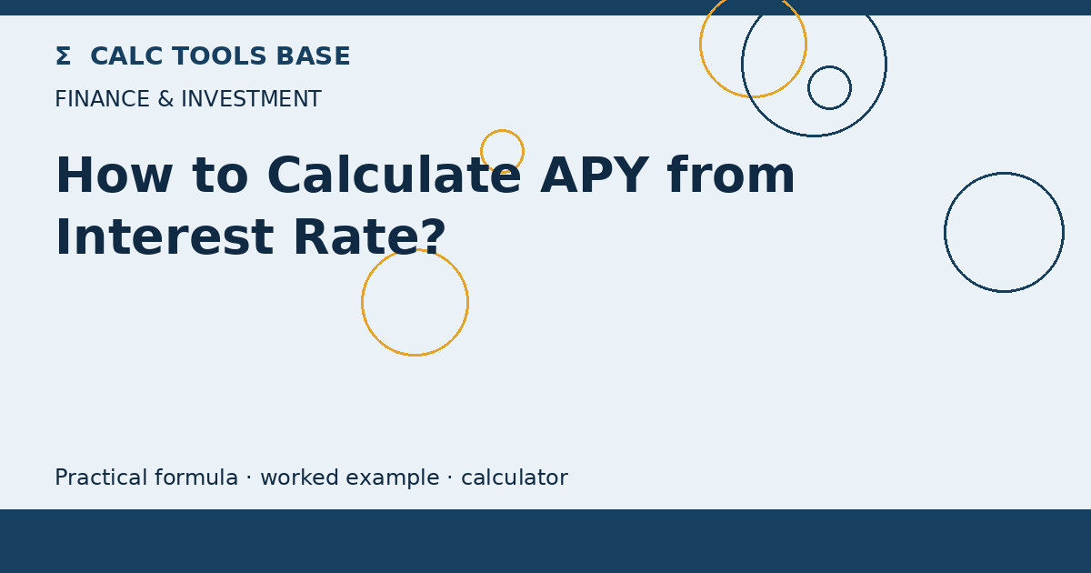 How To Calculate APY From Interest Rate?