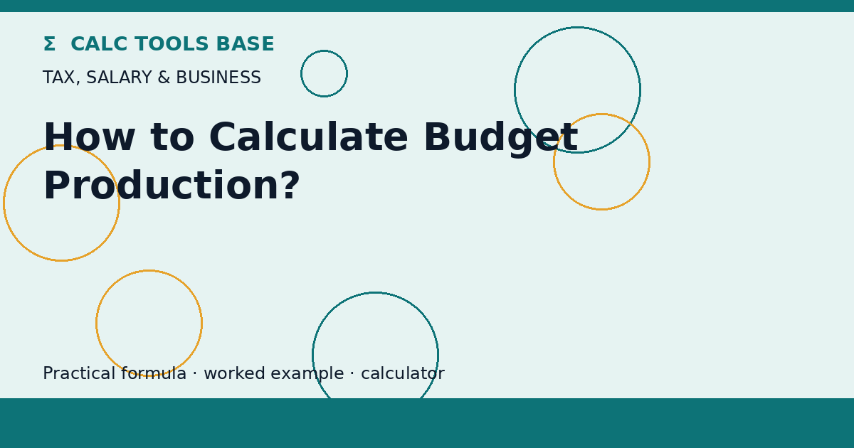 How To Calculate Budget Production?